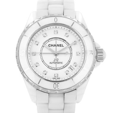 Orologio Chanel J12 in ceramica bianca e acciaio, intorno al 2000