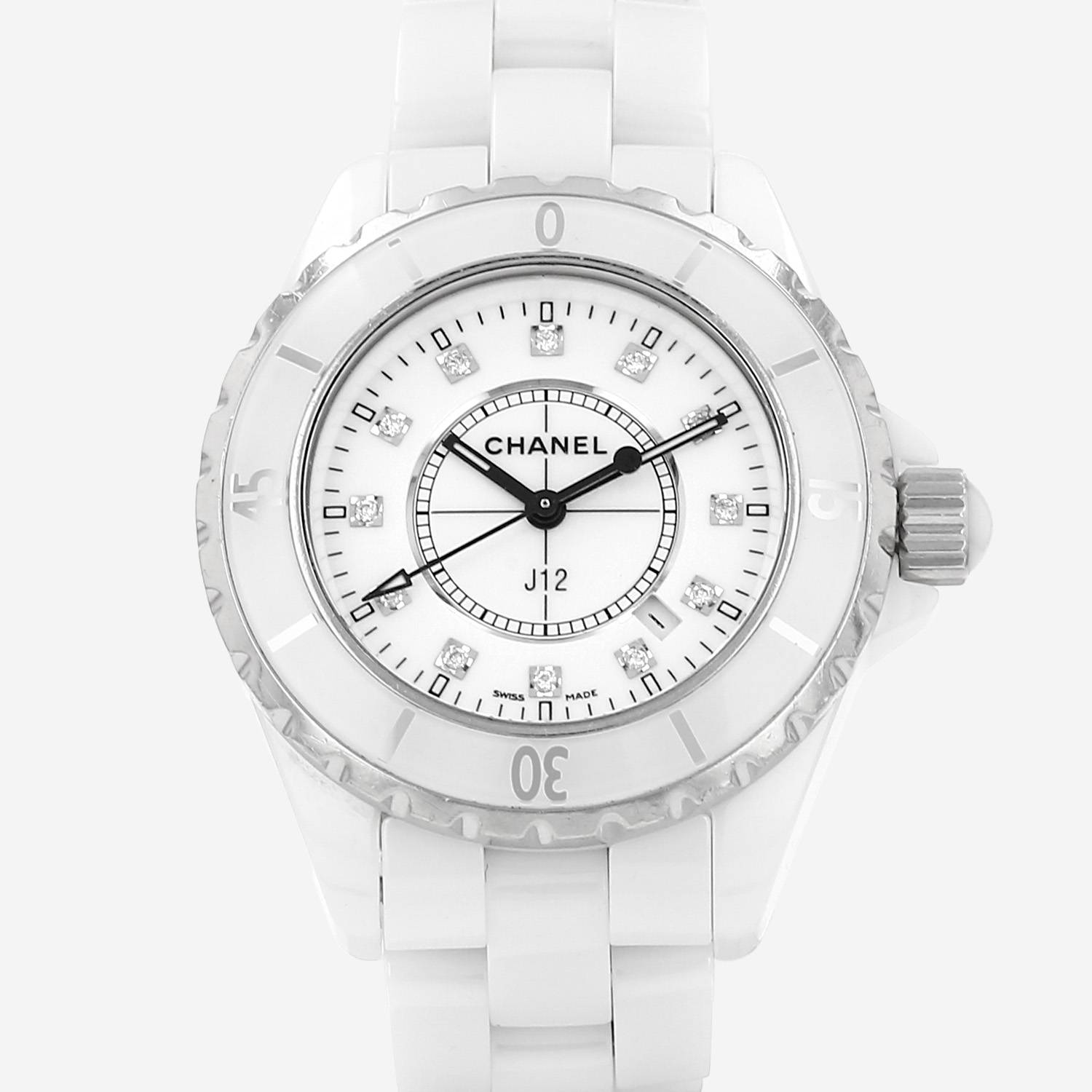 Chanel J12 watch in white ceramic and steel, circa 2010