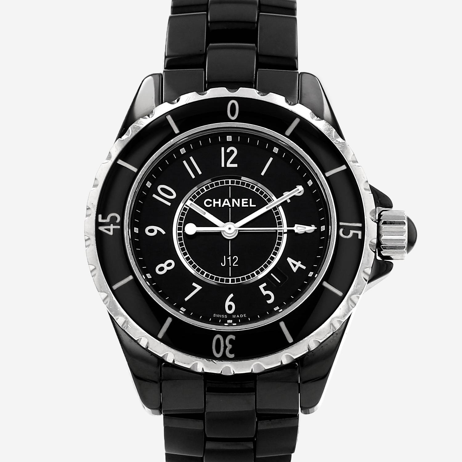 Chanel J12 watch in black ceramic and steel, circa 2012