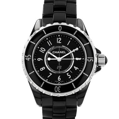 Orologio Chanel J12 in ceramica nera e acciaio, intorno al 2012