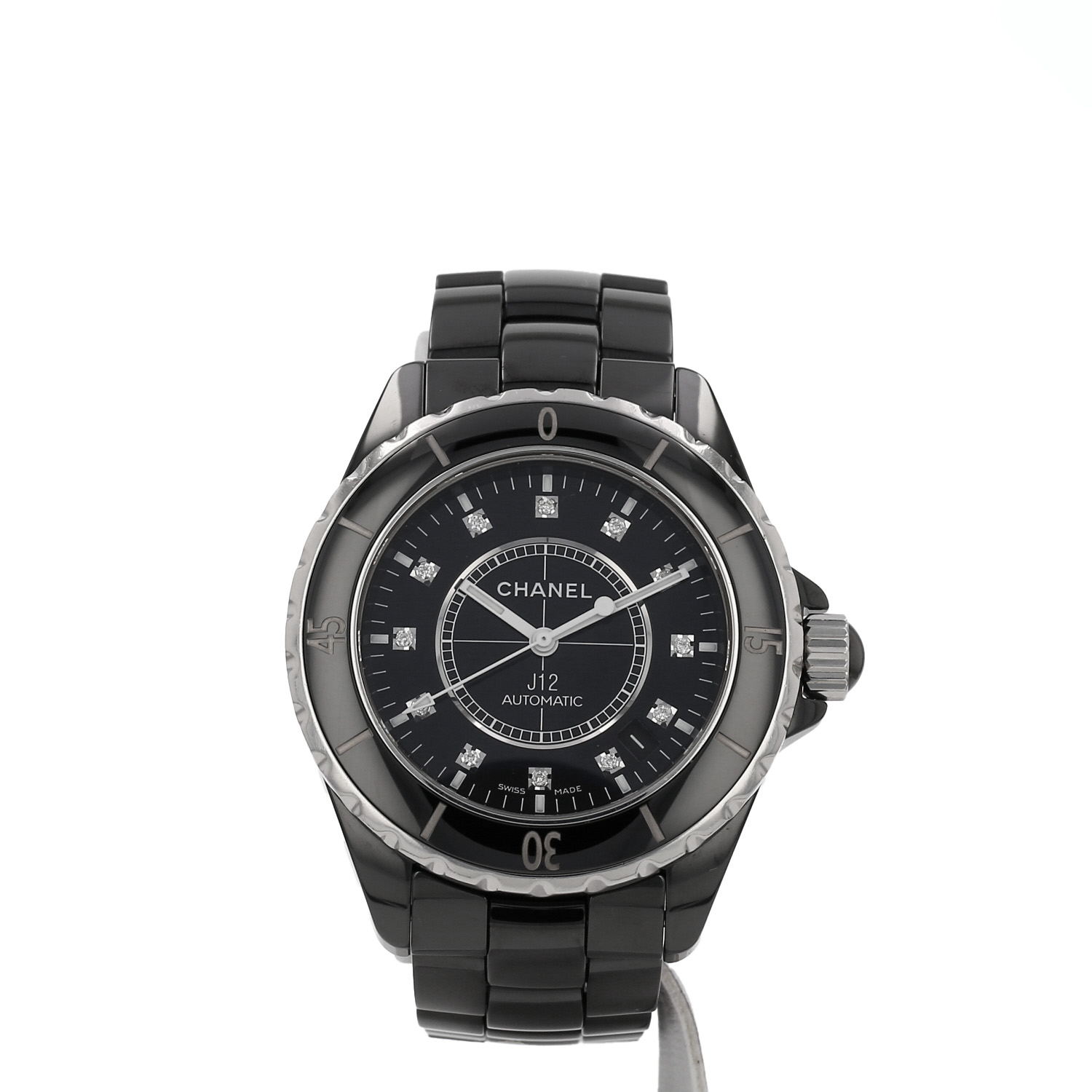 Reloj Chanel J12 de cerámica negra y acero. Alrededor de 2010