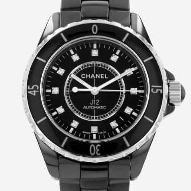 Montre Chanel J12 en céramique noire et acier Vers 2010