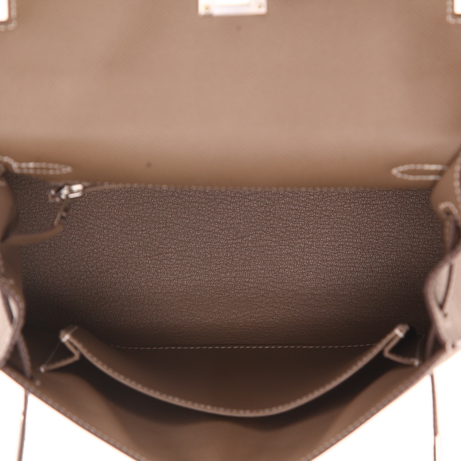 Hermès Kelly 25 cm handbag in Epsom leather with Étoupe finish - Detail D3