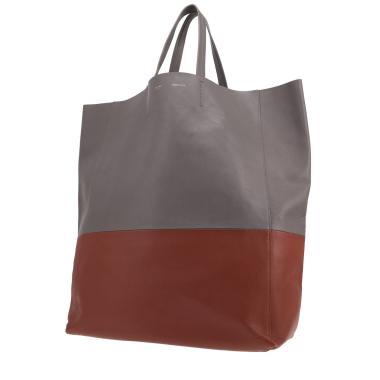 Celine Vertical handbag in two-tone brown and grey leather