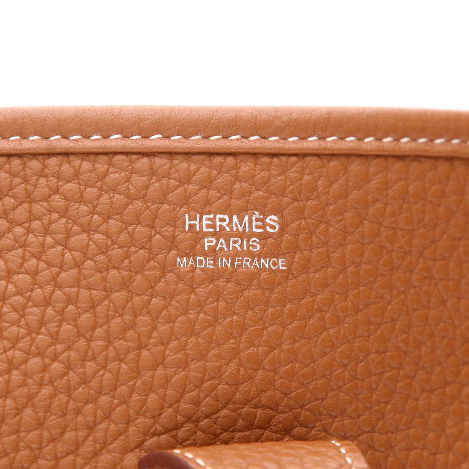 Sac bandoulière Hermès  Evelyne 29 cm en cuir taurillon clémence gold - Detail D2