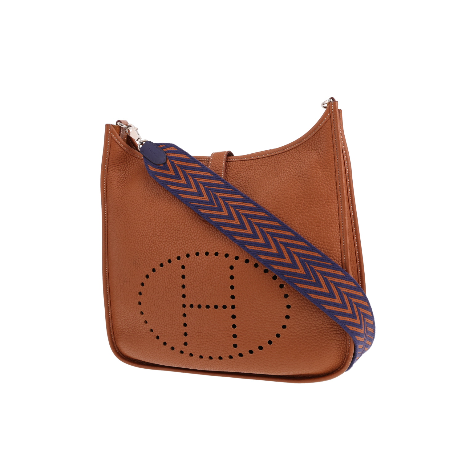 Borsa a tracolla Hermès Evelyne da 29 cm in pelle di vitello Clémence Gold - Detail D4