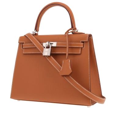 Sac à main Hermès  Kelly 25 cm en cuir epsom gold