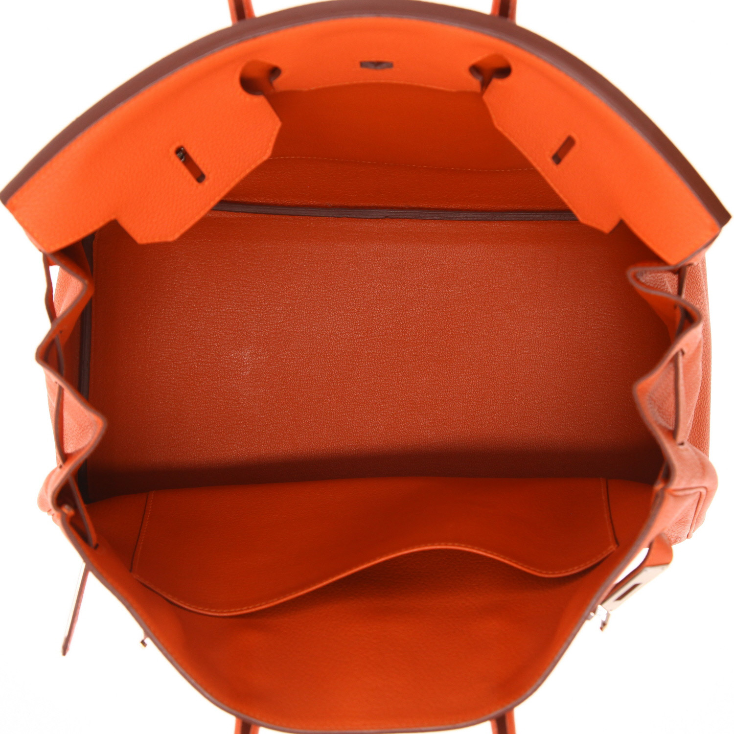 Bolso Hermès Birkin de 35 cm en piel Togo Orange - Detail D3