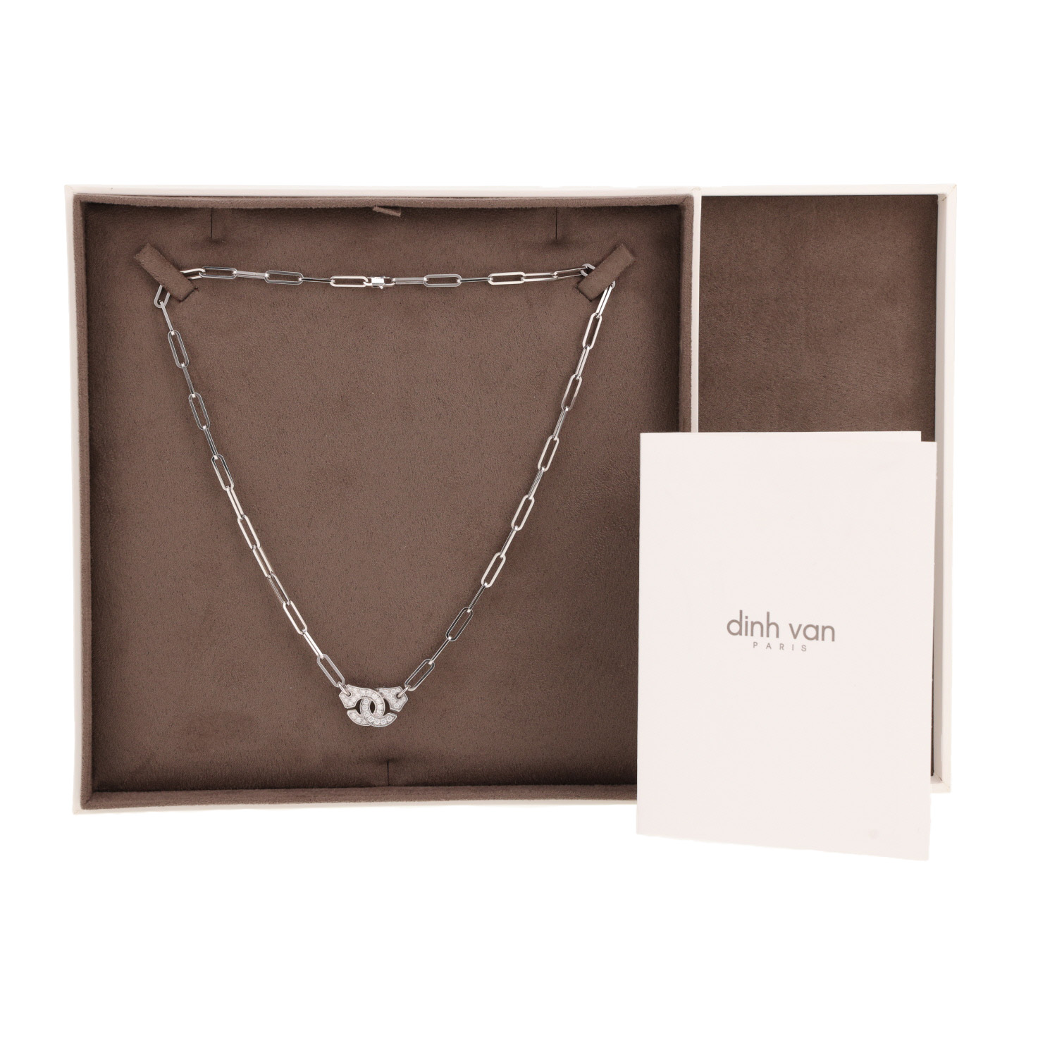 Dinh Van R12 Handcuffs Necklace in white gold and diamonds - Detail D2
