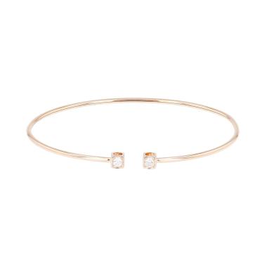 Pulsera «Cube» de Dinh Van, modelo pequeño, en oro rosa y diamantes