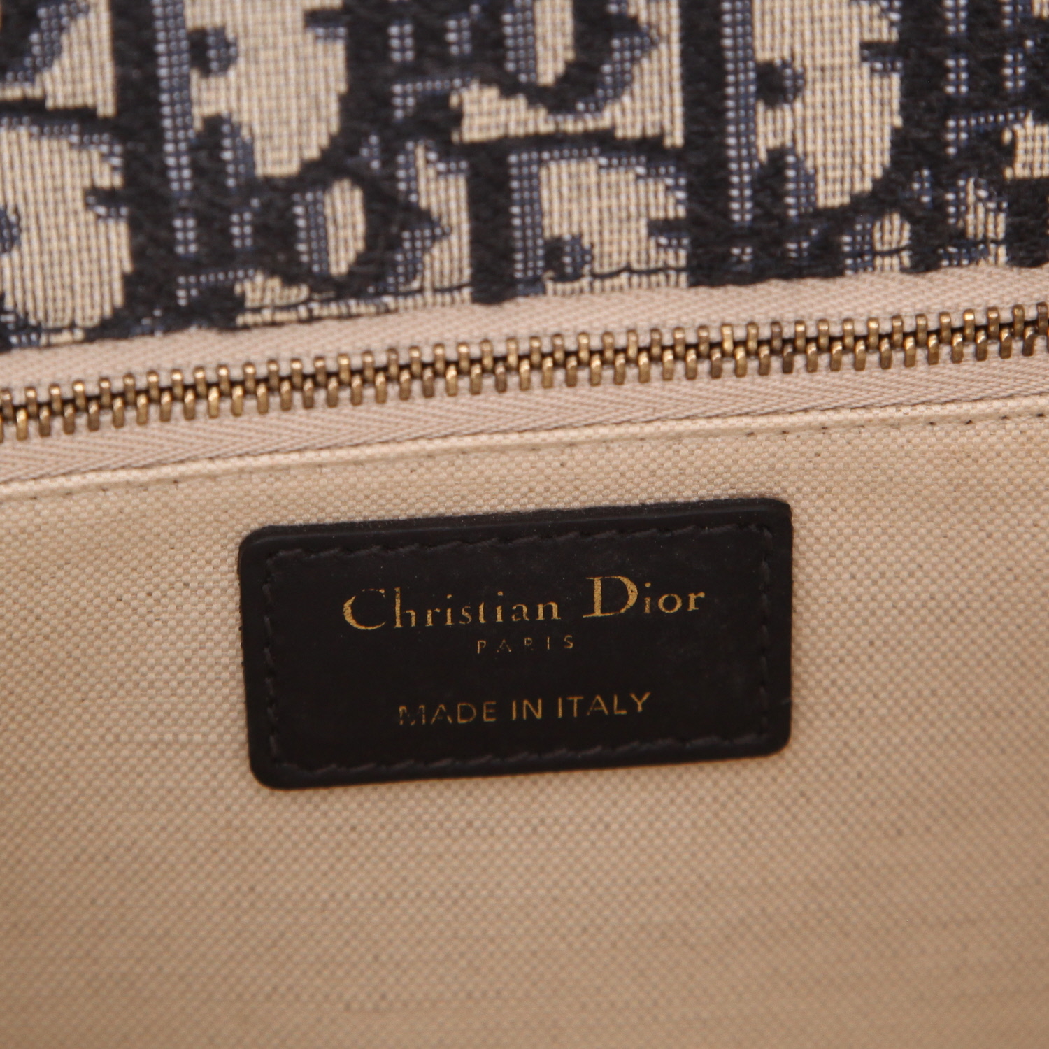 Borsa Dior  Dioraddict in tela Monogram Oblique Bleu Marine - Detail D2