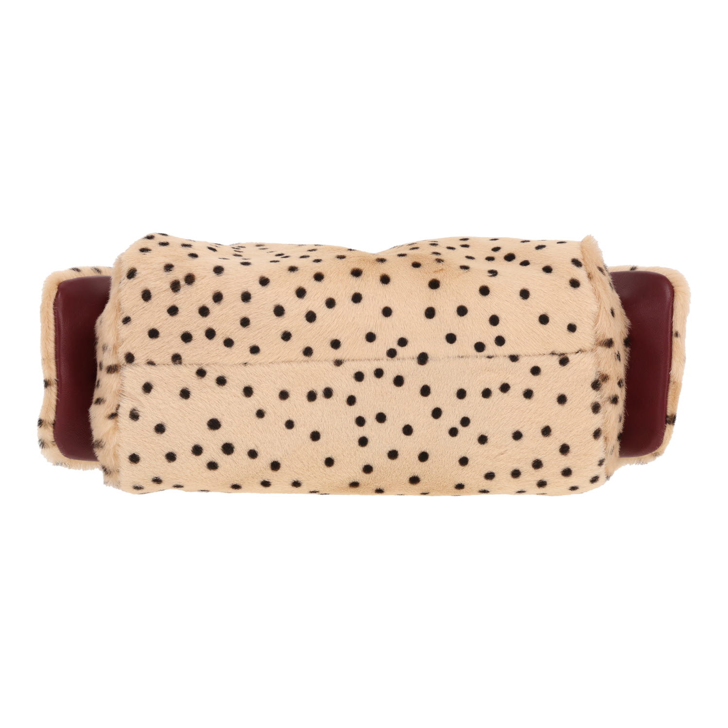 Bolso Chanel 25 mini de piel sintética beige y negra y cuero Bordeaux - Detail D1
