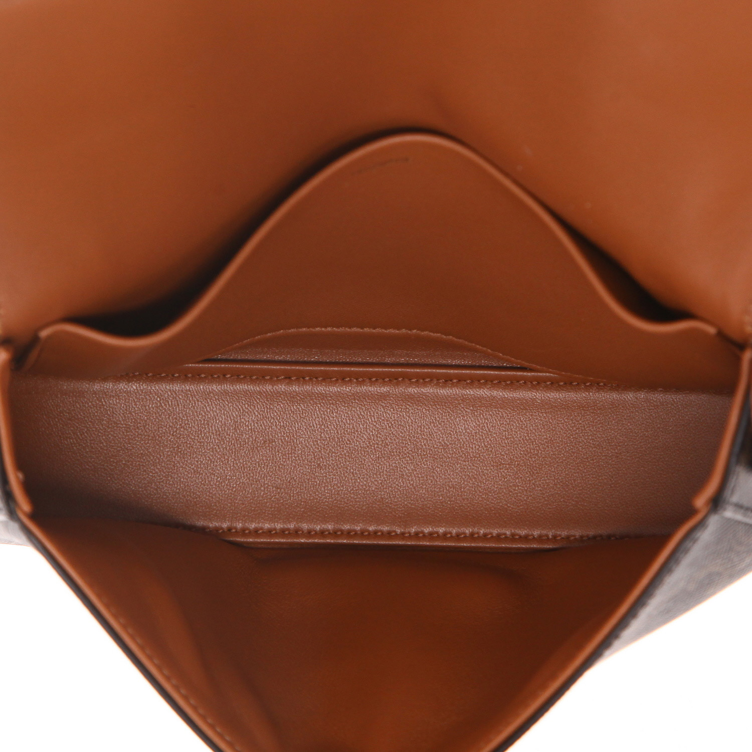 Borsa Celine Claude in tela Triomphe marrone e pelle marrone - Detail D3
