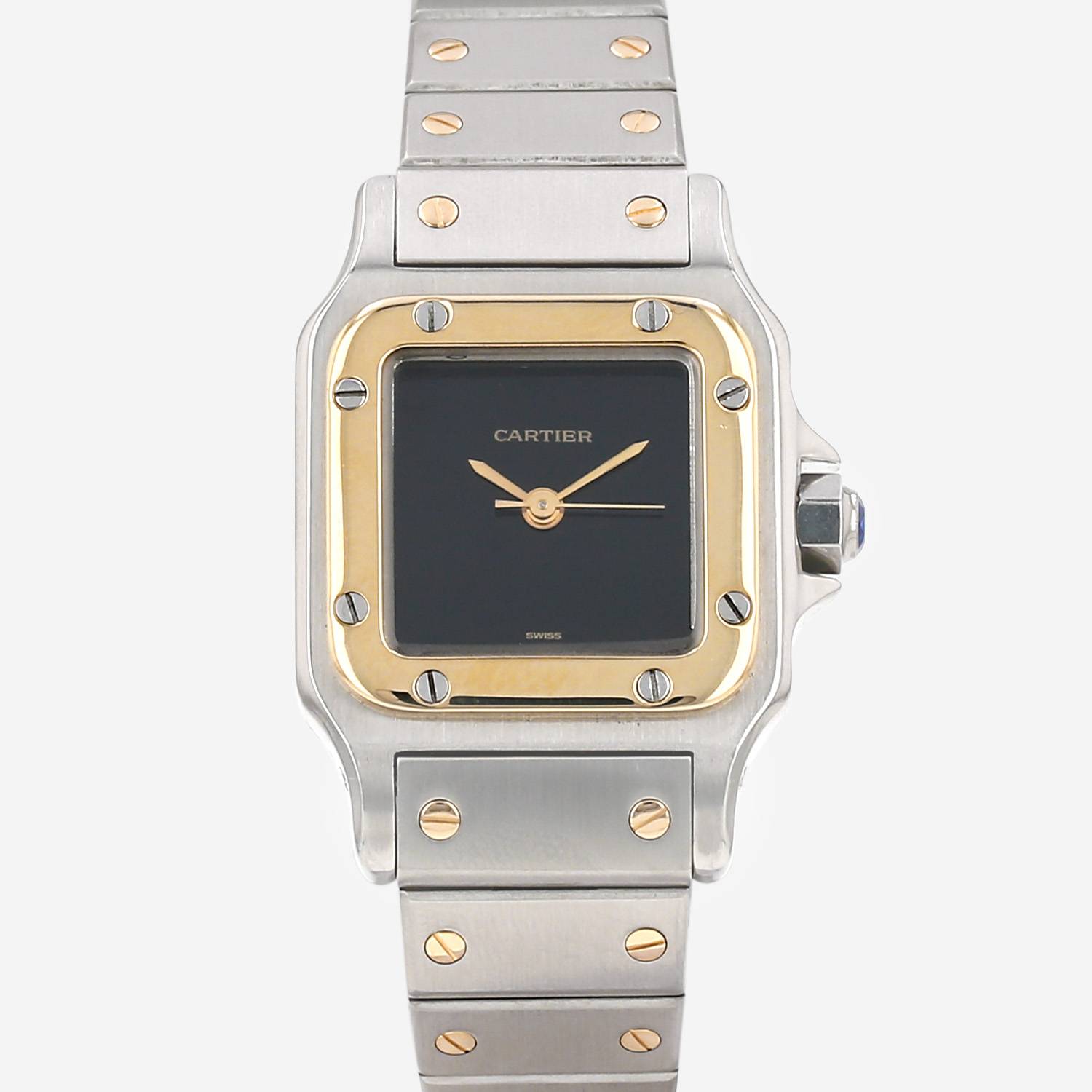 Cartier Santos small model watch in gold and steel, Ref: Cartier - 0902, circa 1990
