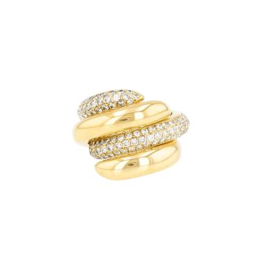 A pair of Chaumet Tango rings in yellow gold and diamonds