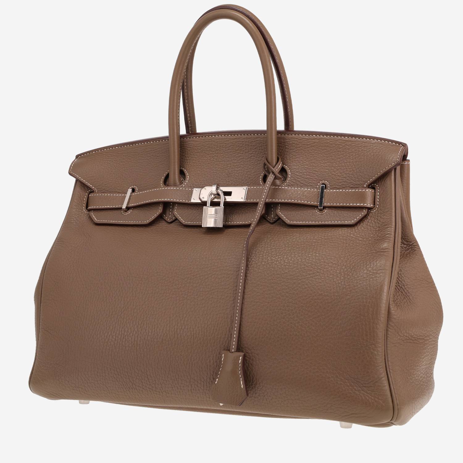 Hermès Birkin handbag, 35 cm, in Togo Étoupe leather with a straw-coloured finish