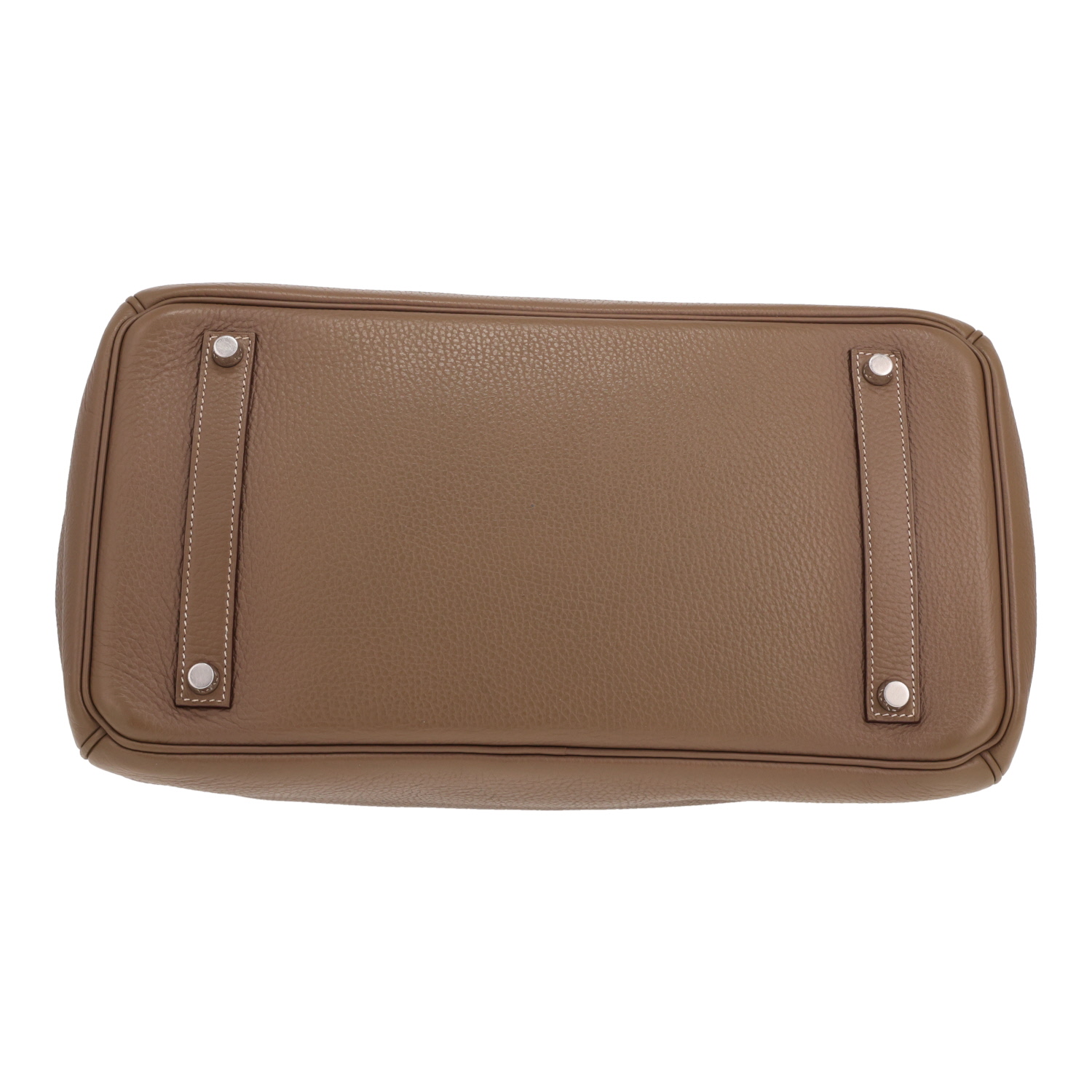 Bolso Hermès Birkin de 35 cm en piel Togo Étoupe color paja - Detail D1