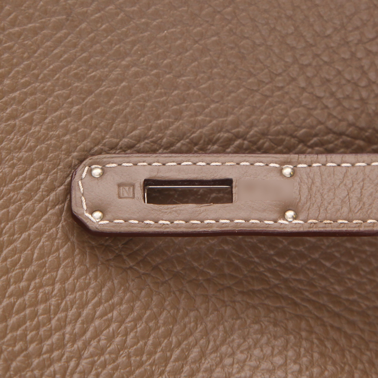 Hermès Birkin handbag, 35 cm, in Togo Étoupe leather with a straw-coloured finish - Detail D4