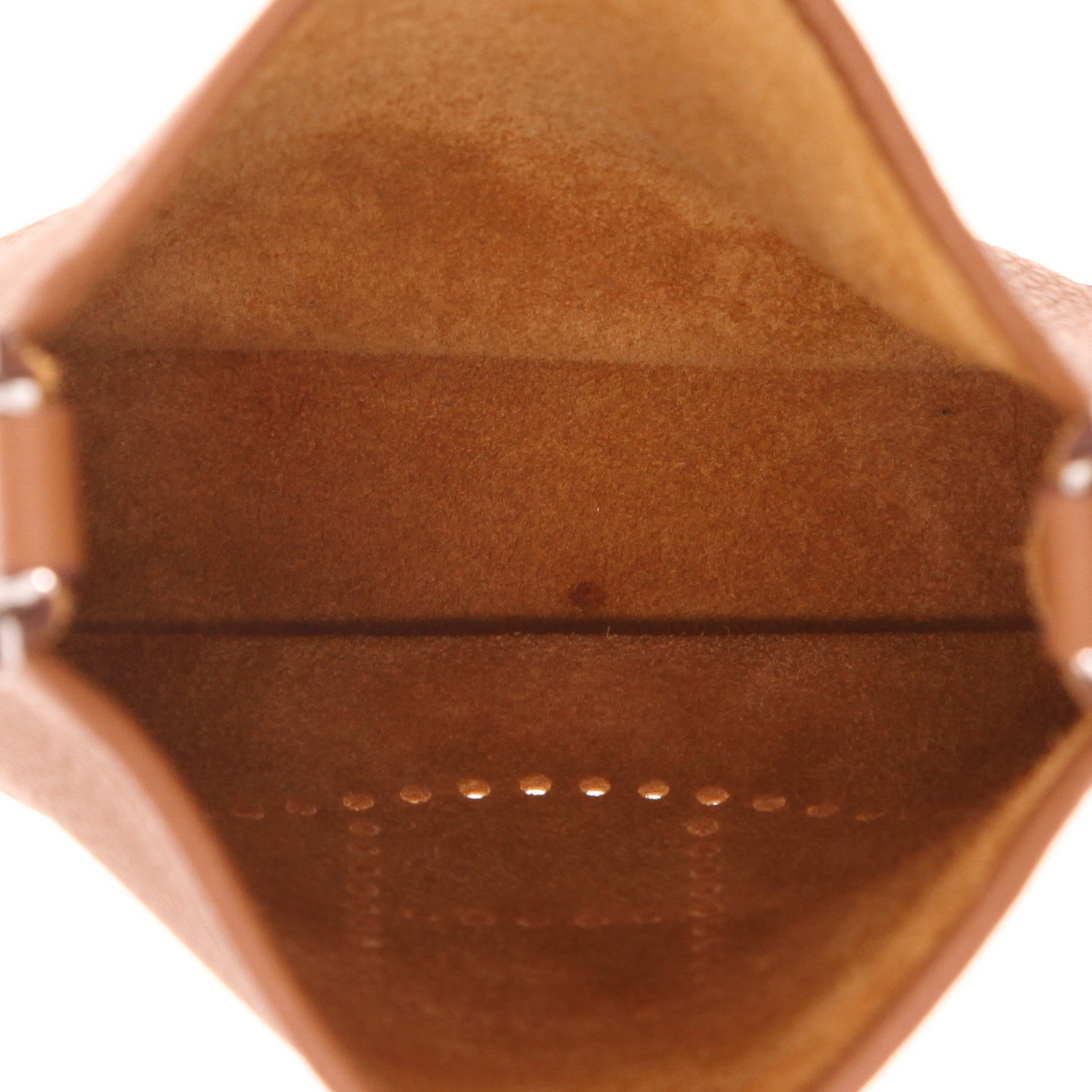 Hermès Evelyne 16 cm shoulder bag in Clémence Gold calfskin - Detail D3