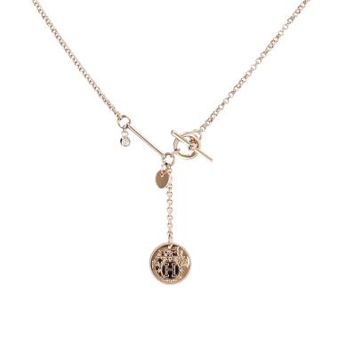 Collana Hermès Ex Libris in oro rosa e diamanti