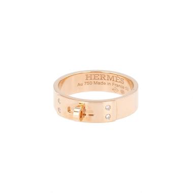 Bague Hermès Kelly en or rose et diamants