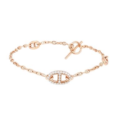 Pulsera «Farandole» de Hermès en oro rosa y diamantes