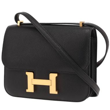 Hermès Constance 18 cm shoulder bag in black Epsom leather
