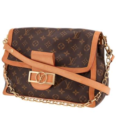 Borsa Louis Vuitton Dauphine Soft, modello grande, in tela Monogram marrone e pelle naturale