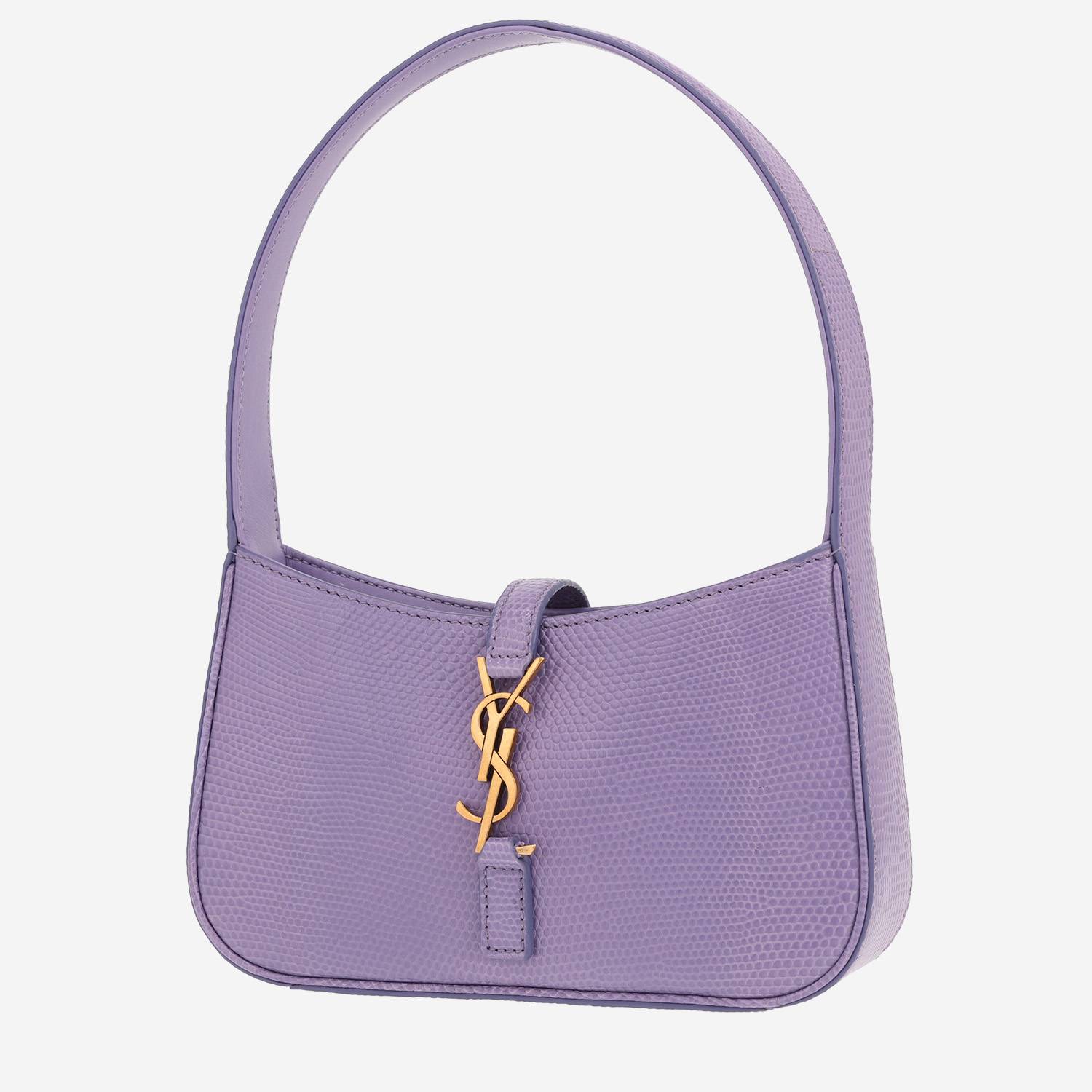 Saint Laurent ‘5 à 7’ handbag in purple lizard skin