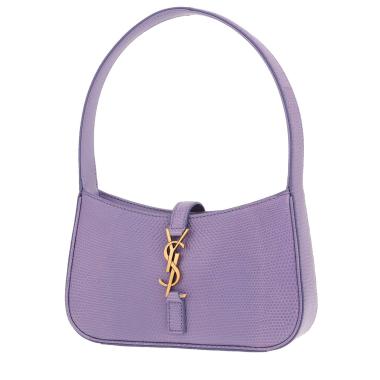 Saint Laurent ‘5 à 7’ handbag in purple lizard skin