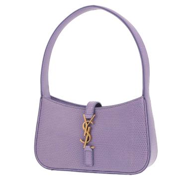 Saint Laurent ‘5 à 7’ handbag in purple lizard skin