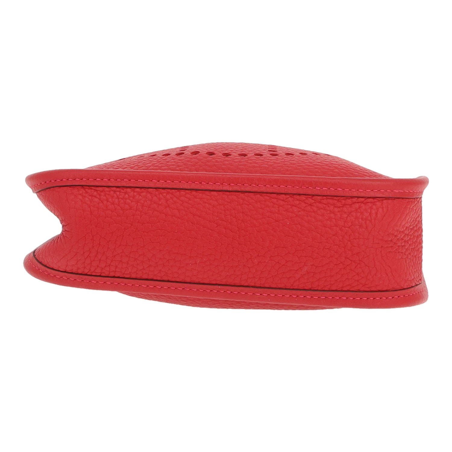 Hermès Evelyne 16 cm shoulder bag in red Clémence calfskin - Detail D1