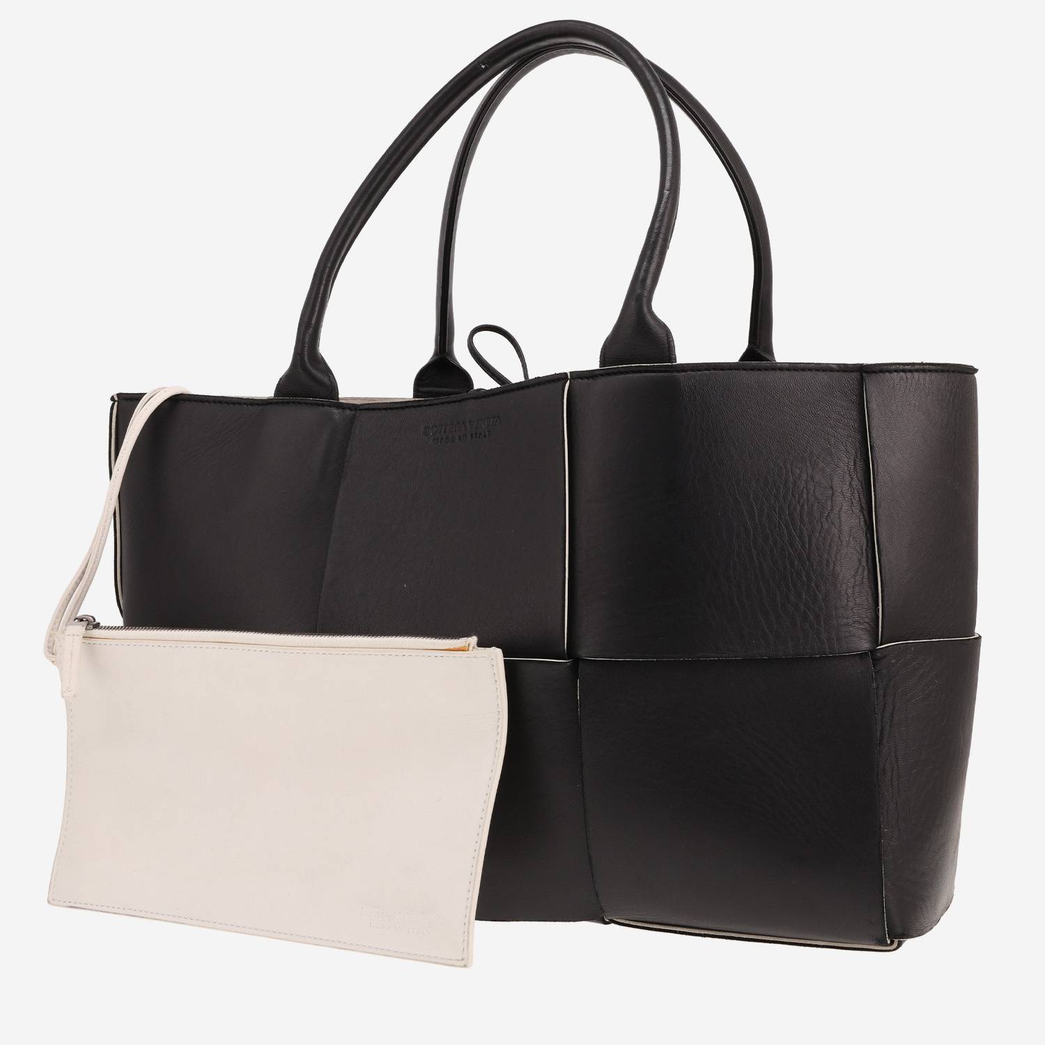 Bottega Veneta Arco tote bag in Noir intrecciato leather