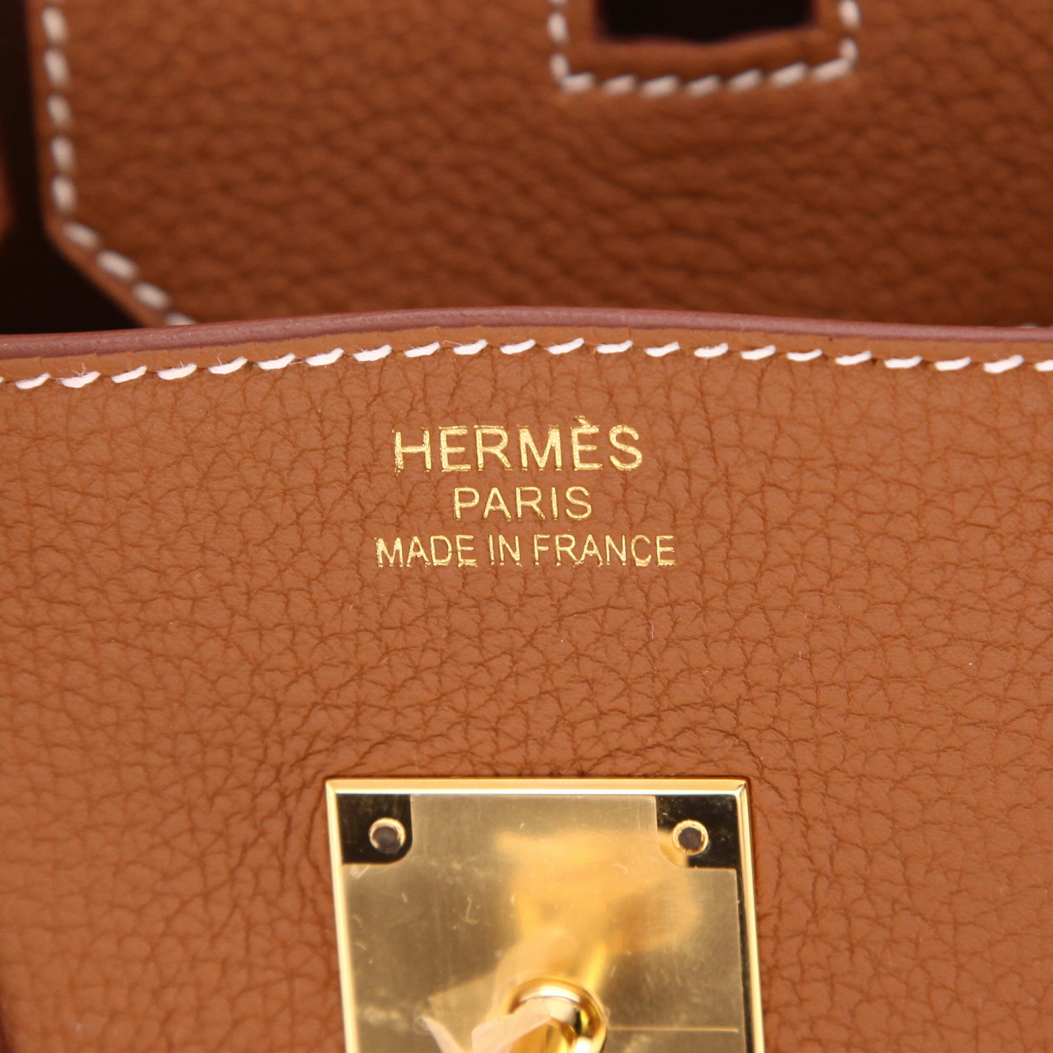 Bolso Hermès Birkin de 35 cm en piel Togo Gold - Detail D2