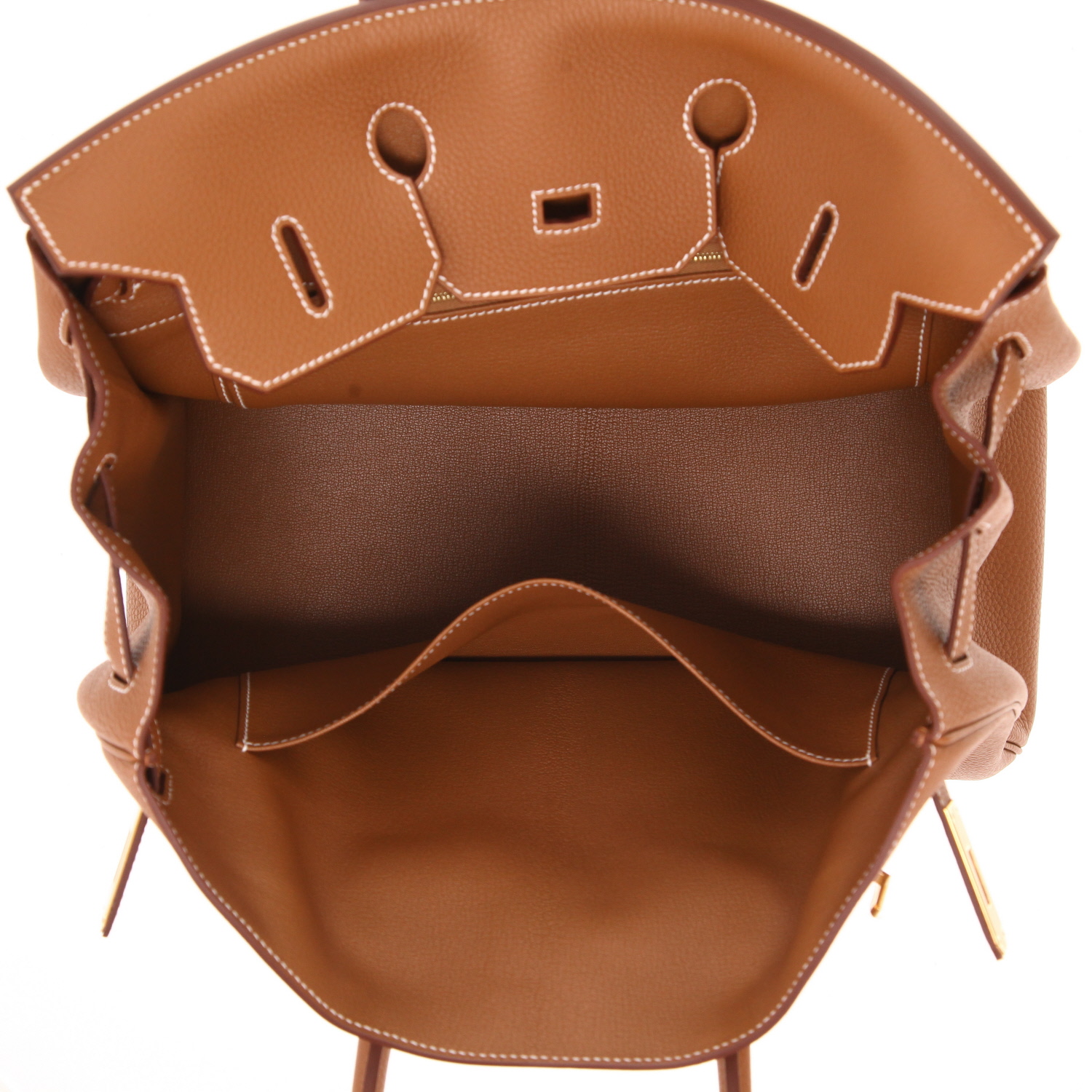 Bolso Hermès Birkin de 35 cm en piel Togo Gold - Detail D3