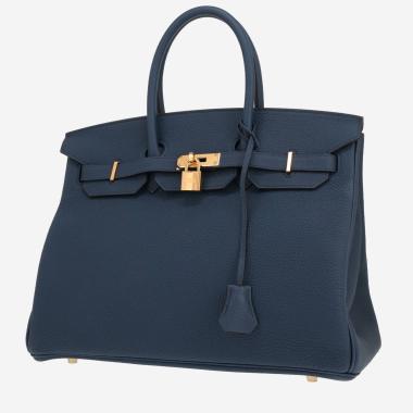 Sac à main Hermès  Birkin 35 cm en cuir togo Bleu de Prusse