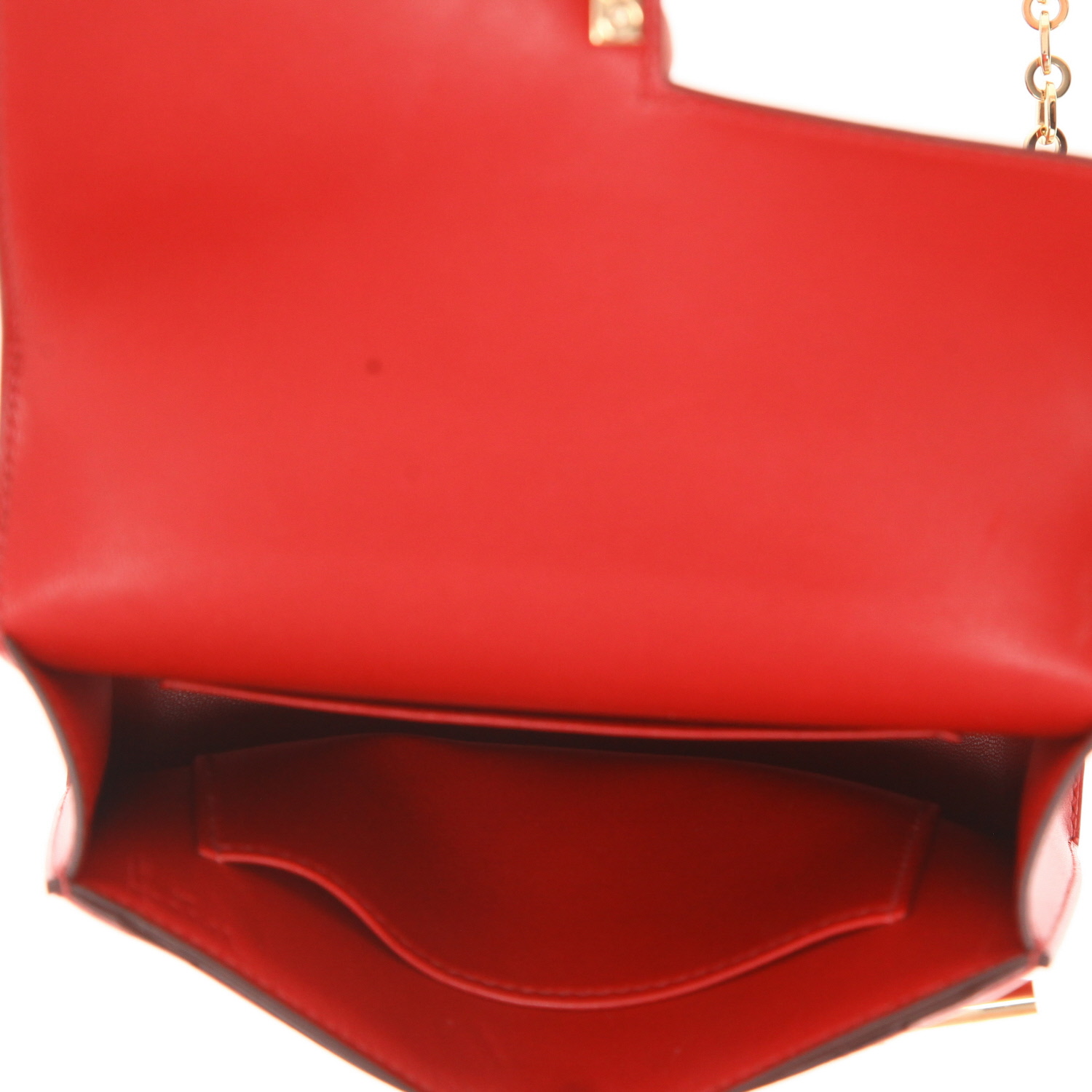 Hermès Verrou small handbag in red leather - Detail D3