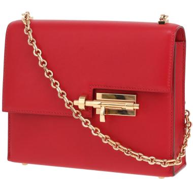 Hermès Verrou small handbag in red leather