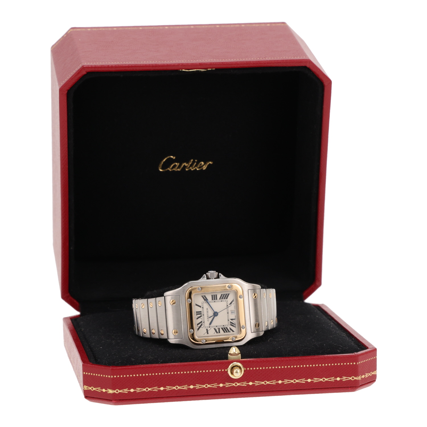 Cartier Santos Galbée watch, medium size, in gold and steel, Ref: Cartier - 187901, circa 1990 - Detail D2