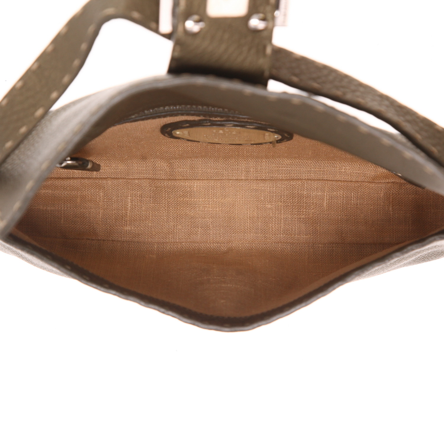 Bolso de mano Fendi «Baguette» de piel iridiscente verde caqui - Detail D3
