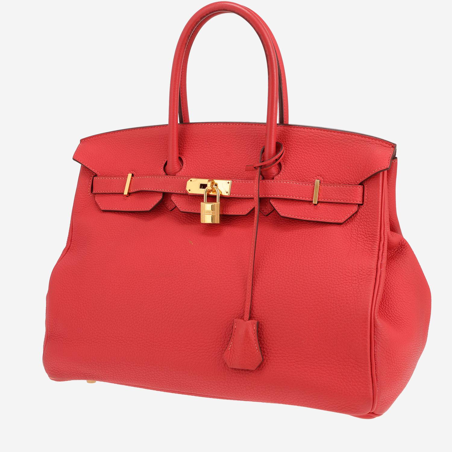 Hermès Birkin handbag, 35 cm, in red ‘Rouge Pivoine’ Togo leather