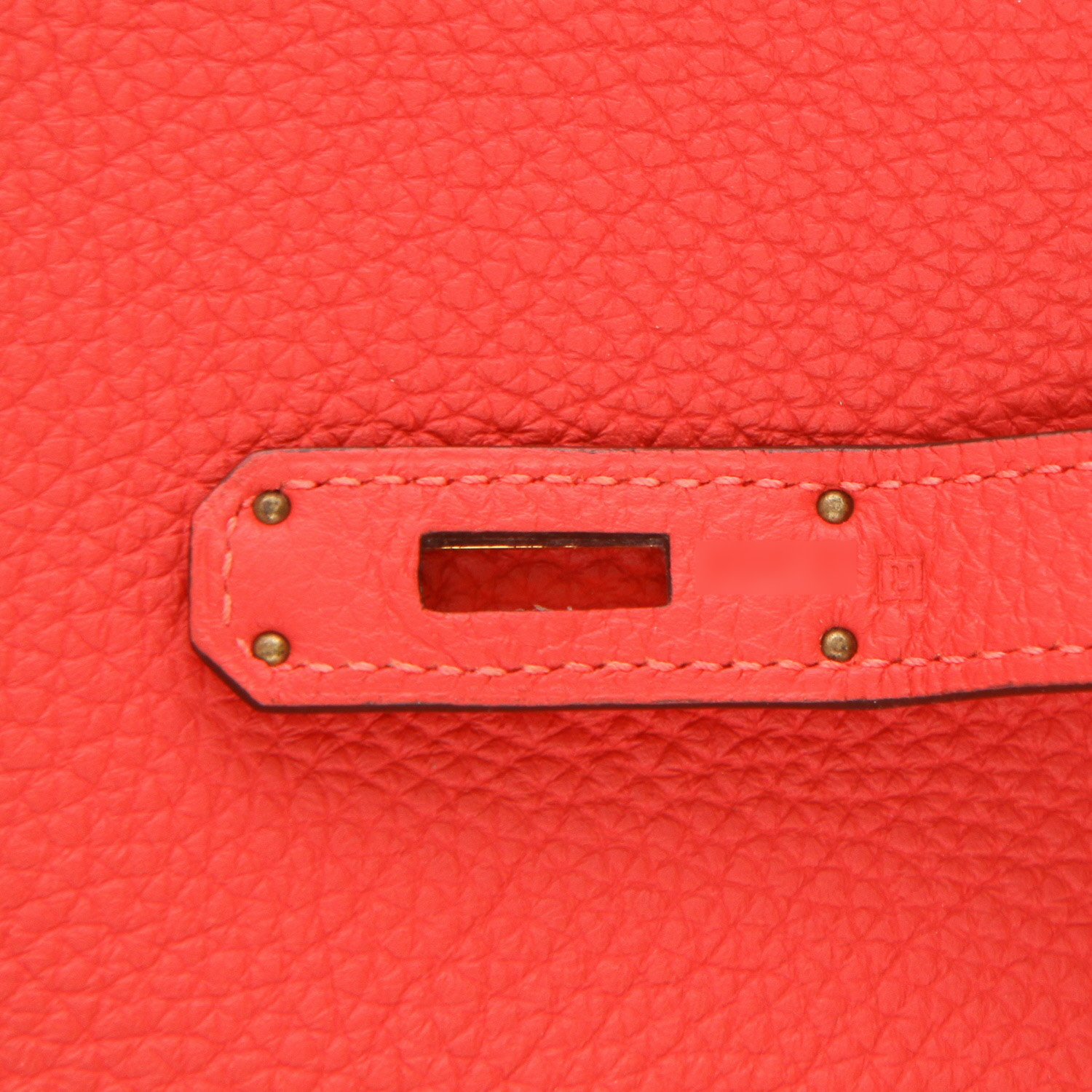 Hermès Birkin handbag, 35 cm, in red ‘Rouge Pivoine’ Togo leather - Detail D4