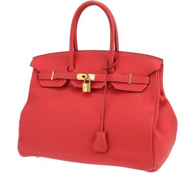 Hermès Birkin handbag, 35 cm, in red ‘Rouge Pivoine’ Togo leather