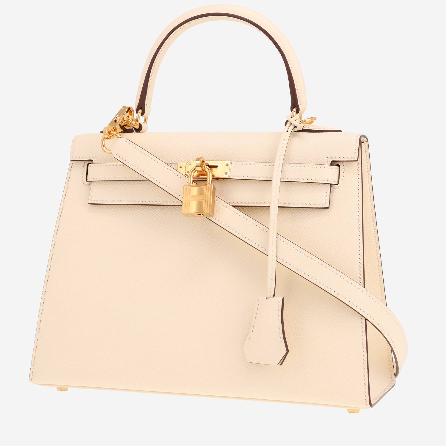 Hermès Kelly 25 cm handbag in Nata Epsom leather