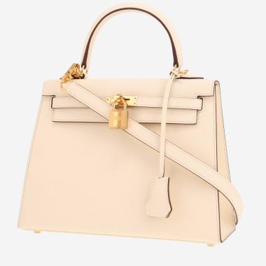 Sac à main Hermès  Kelly 25 cm en cuir epsom Nata