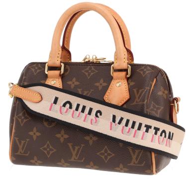 Borsa a tracolla Louis Vuitton Speedy 20 cm in tela Monogram marrone e pelle naturale