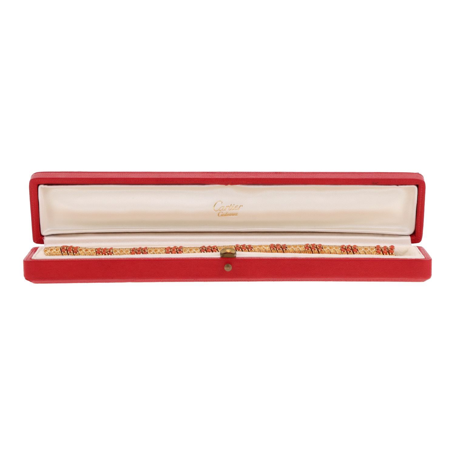 Bracelet années 1970 Cartier  en or jaune et corail