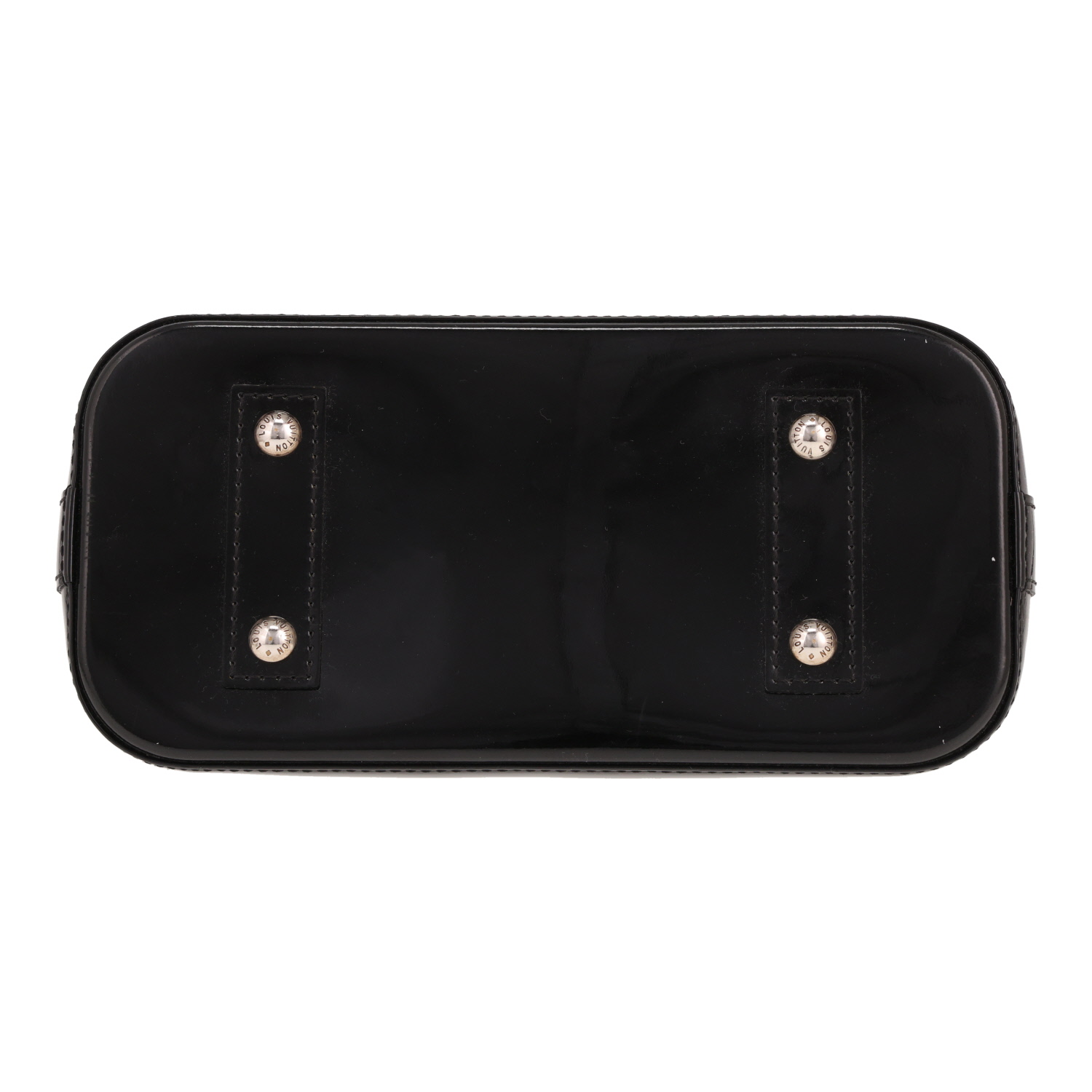 Louis Vuitton Alma BB handbag in black patent leather - Detail D1