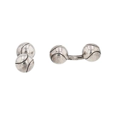 A pair of Hermès cufflinks from the 1980s, in silver