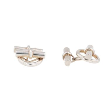 Par de gemelos de los años 1960 de Hermès Glénan, de plata